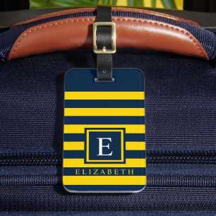 Etiqueta Para Maletas Bloque de color azul oscuro amarillo claro del per