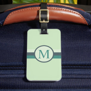Etiqueta Para Maletas Bloque de color azul verde verde suave y claro per