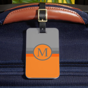 Etiqueta Para Maletas Bloque de color Naranja oscuro y gris claro person