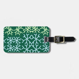 Etiqueta Para Maletas Blue gr Nieve flakes patrón de nieve Navidad