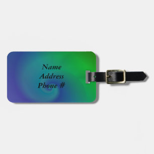 Etiqueta Para Maletas Blue Green Swirl