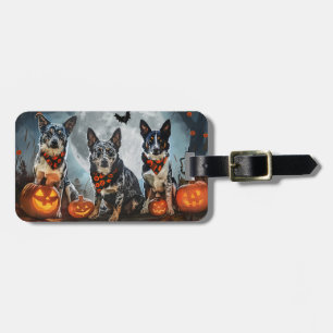 Etiqueta Para Maletas Blue Heeler Halloween Espeluznante
