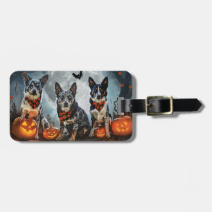 Etiqueta Para Maletas Blue Heeler Halloween Espeluznante