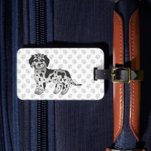Etiqueta Para Maletas Blue Merle Mini Goldendoodle Cartog Dog & Text