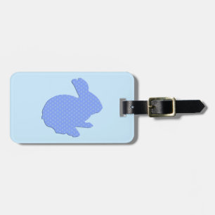 Etiqueta Para Maletas Blue Polka Dot Silhouette Easter Bunny Luggage Tag