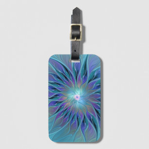 Etiqueta Para Maletas Blue Purple Flower Dream Resumen arte fractal