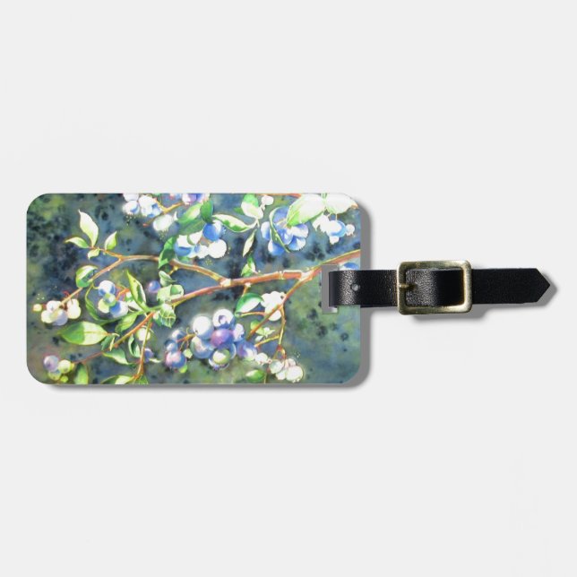 Etiqueta Para Maletas Blueberries, fruta romántica (Frente Horizontal)