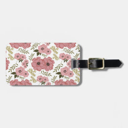 Etiqueta Para Maletas Blush Meadow Blooms Floral Vintage Botanical
