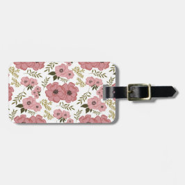 Etiqueta Para Maletas Blush Meadow Blooms Floral Vintage Botanical