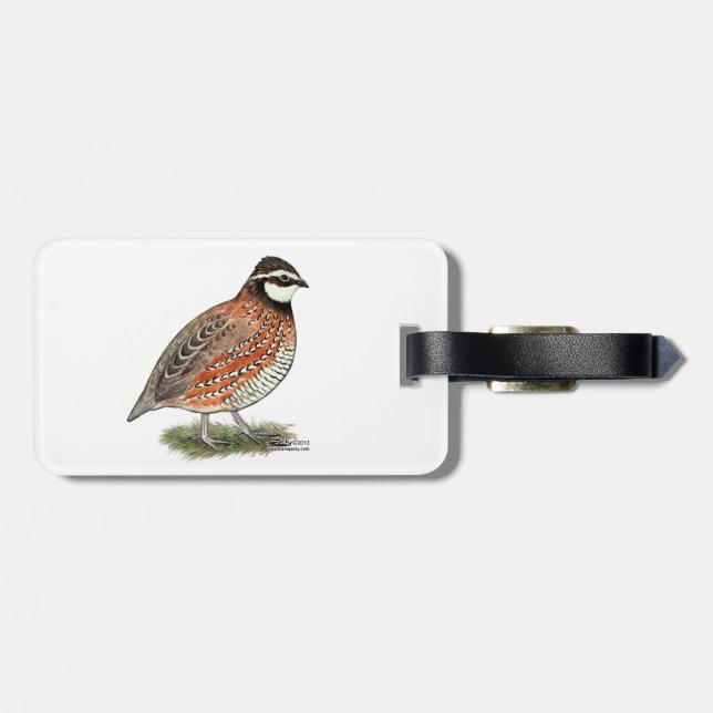Etiqueta Para Maletas Bobwhite Quail Rooster (Atrás Horizontal)