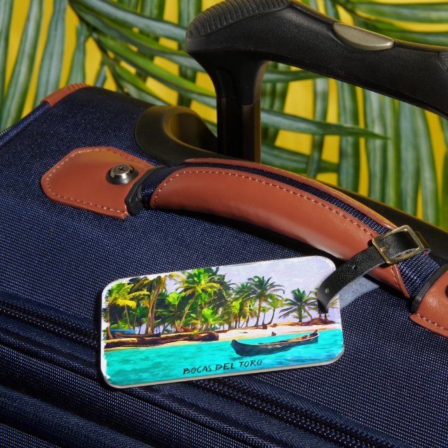 Etiqueta Para Maletas Bocas Tropicales del Toro Panamá (Anverso In situ 3)