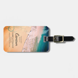 Etiqueta Para Maletas Boda de destino de playa tropical Guardar la fecha