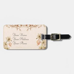 Etiqueta Para Maletas Boda de Flores Vintage