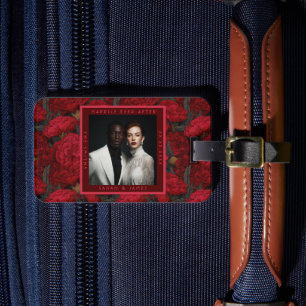 Etiqueta Para Maletas Boda de temporada de glamour personalizada con bri