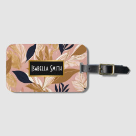 Etiqueta Para Maletas Boho de oro rosa de Rubor deja colección moderna