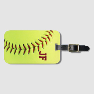 Etiqueta Para Maletas Bola amarilla personalizada del softball