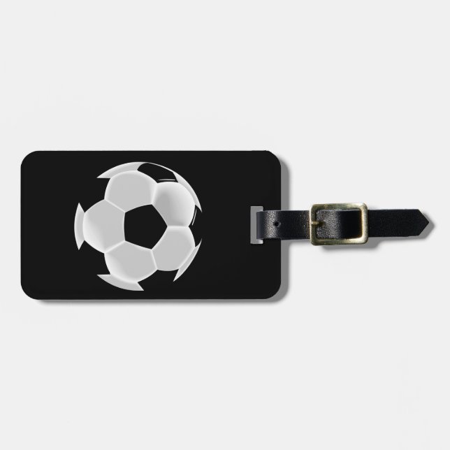 Etiqueta Para Maletas Bola de Futbol del fútbol del fútbol (Frente Horizontal)