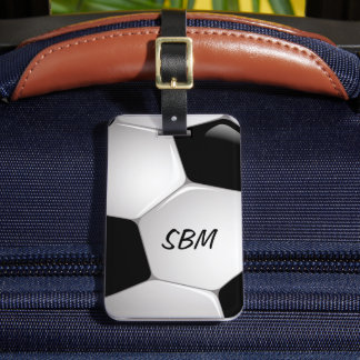 Etiqueta Para Maletas Bola de fútbol monograma