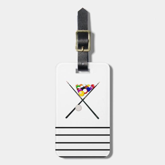 Etiqueta Para Maletas Bolas de billar de Billiard y Cuotas (Frente Vertical)