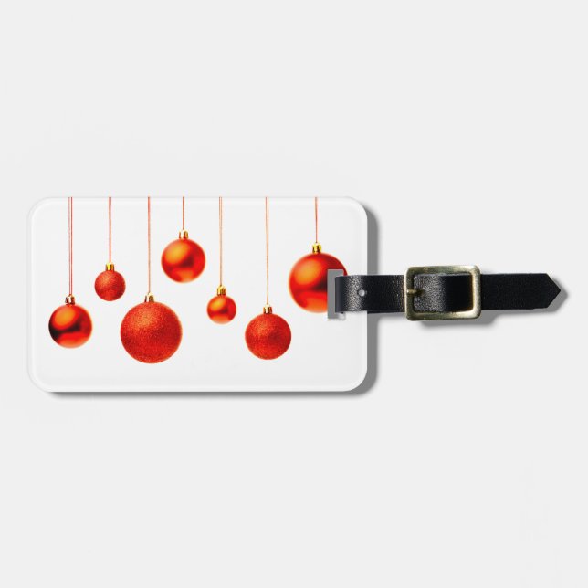 Etiqueta Para Maletas Bolas de navidades (Frente Horizontal)