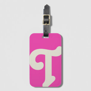 Etiqueta Para Maletas Bold Monogrammed Monogram Initial Bright Pink