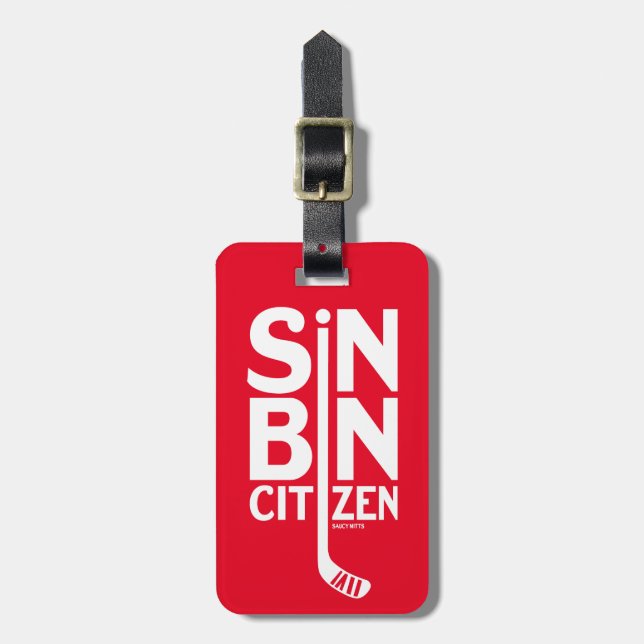 Etiqueta Para Maletas Bolsa de hockey Red Sin Bin Citizen (Frente Vertical)
