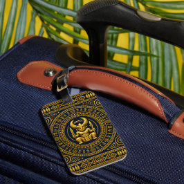 Etiqueta Para Maletas Bolsa de mano cultural de lujo Igbo Ikenga índigo