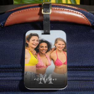 Etiqueta Para Maletas Bolsa de nombres de monograma fotográfico personal