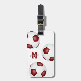 Etiqueta Para Maletas bolso de fútbol masculino de maroon white team col