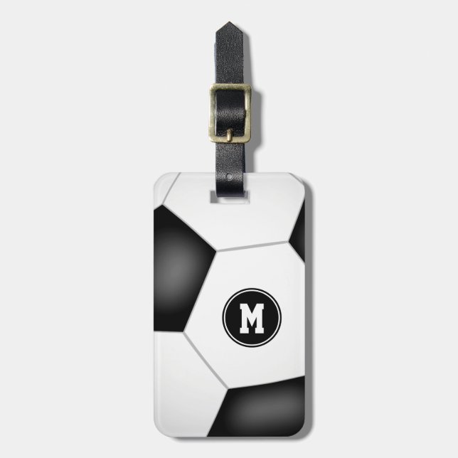 Etiqueta Para Maletas bolso de fútbol monogramado para chicas varones (Frente Vertical)