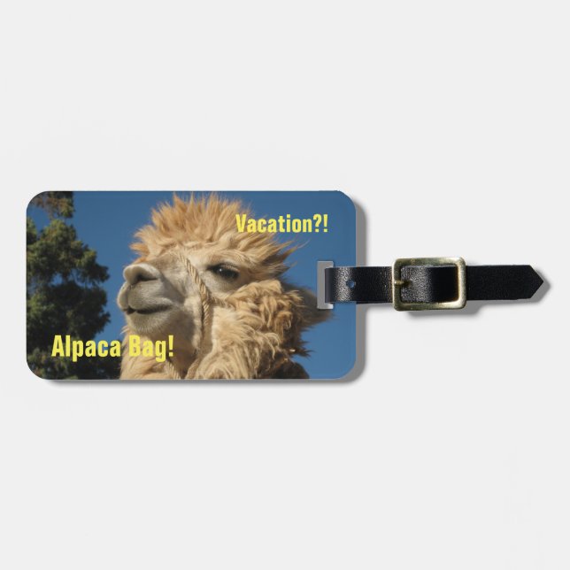 Etiqueta Para Maletas Bolso de la alpaca (Frente Horizontal)
