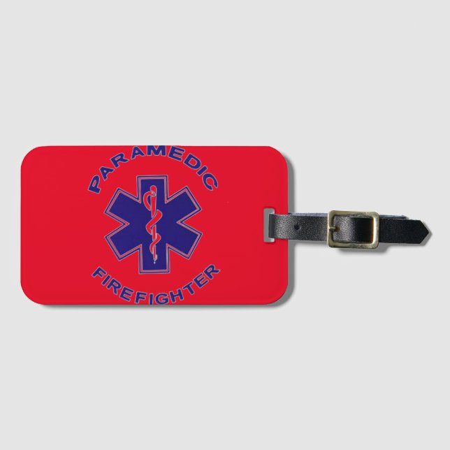 Etiqueta Para Maletas Bombero paramédico (Anverso horizontal)