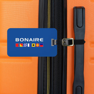 Etiqueta Para Maletas Bonaire Nautical Maritime Vela Flags Color oscuro