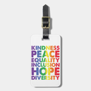 Etiqueta Para Maletas Bondad Paz Igualdad Amor Inclusión Esperanza LGBT