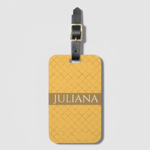 Etiqueta Para Maletas Bonito Daffodil Gold Quatrefoil Personalizado