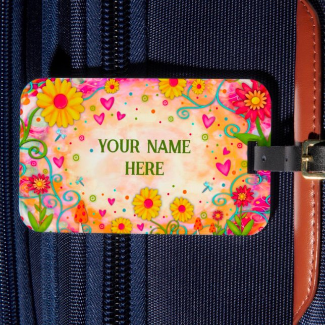 Etiqueta Para Maletas Bonito Inespirivilidad Fun Floral Personalizado (Subido por el creador)