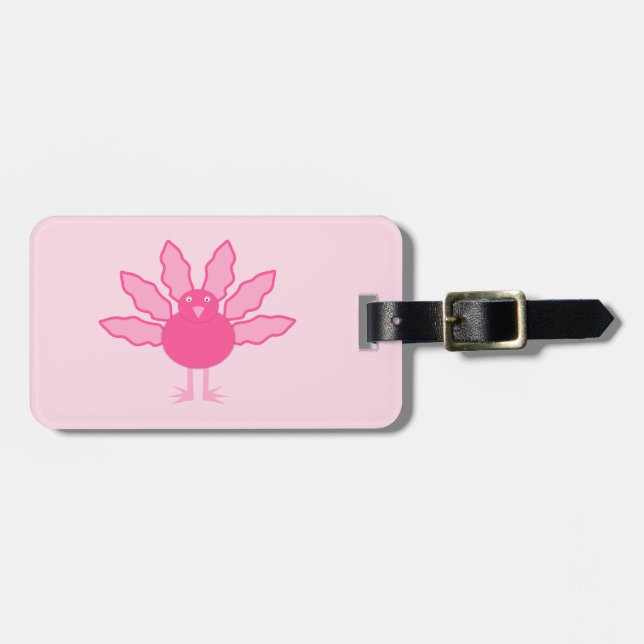 Etiqueta Para Maletas Bonito Niña Bebé Rosa Agradecimiento Personalizado (Frente Horizontal)