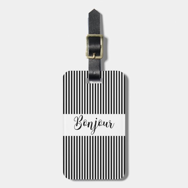 Etiqueta Para Maletas Bonjour-blackText (Frente Vertical)