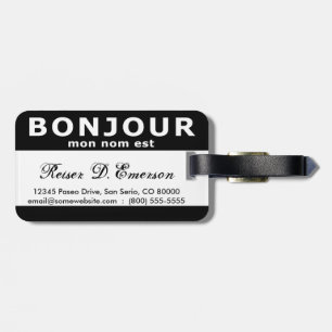 Etiqueta Para Maletas BONJOUR mon nom est