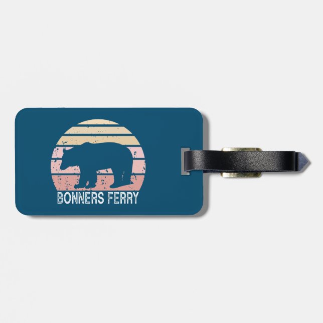 Etiqueta Para Maletas Bonners Ferry Idaho Retro Bear (Atrás Horizontal)