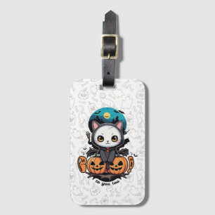 Etiqueta Para Maletas Boo a ti también Alas y calabaza de gatos