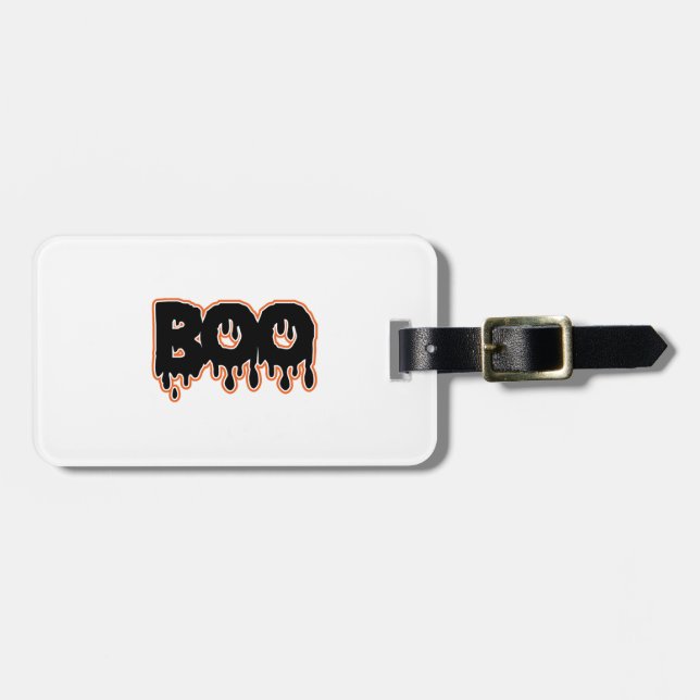 Etiqueta Para Maletas BOO Halloween  (Frente Horizontal)