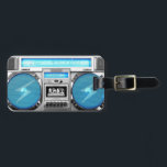 Etiqueta Para Maletas Boombox azul<br><div class="desc">¡Hola,  este diseño representa un boombox azul y la escuela y el swagg plateado,  muy viejo,  este diseño divertido y muy fresco se hace para usted!</div>