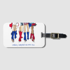 Etiqueta Para Maletas Boots de Moda del Sur de Texas