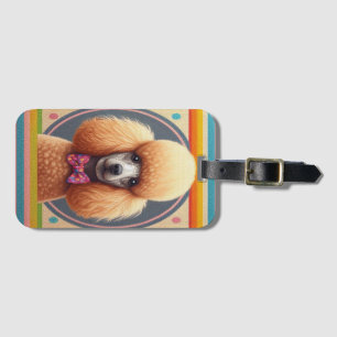 Etiqueta Para Maletas Borde de color de caniche realista y elegante