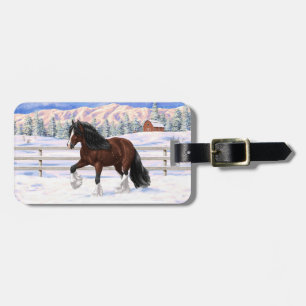 Etiqueta Para Maletas Borrador De Caballo En Nieve De La Gitana De La Ba