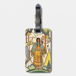 Etiqueta Para Maletas Bosque de aldea de nativas nativas nativas nativas