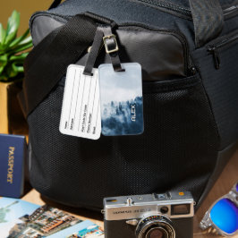 Etiqueta Para Maletas Bosque de la cima del árbol de niebla - Bosque de