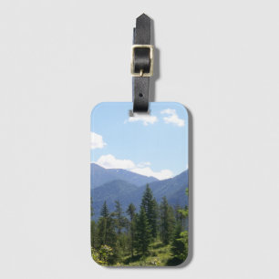 Etiqueta Para Maletas Bosque de Montana y vistas panorámicas a las monta
