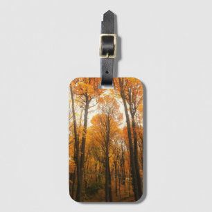 Etiqueta Para Maletas Bosque de otoño naranja